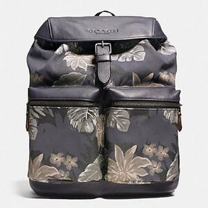 Coach Rare Hawaiian Palm Tropical Canvas Leather Unisex Rucksack Backpack F72083